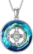 🧭 925 sterling silver compass necklace featuring color-changing crystal – graduation friendship talisman jewelry for women and girls: inspirational graduation gift, travel necklace, jewelry gifts logo