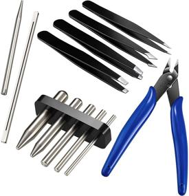 img 4 attached to Complete Set of 12 Metal DIY Model Kits: Long Edge Bending Tools, Tab Twisting Tool, Bend Assist Tool, Clipper, Tweezers for 3D Metal Jigsaw Puzzles Assembly