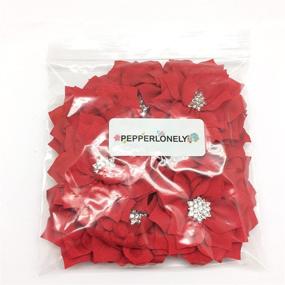 img 1 attached to 🌹 10 Piece Red Flat Back Rhinestone Button Center Fabric Flowers - PEPPERLONELY, 3 Inch