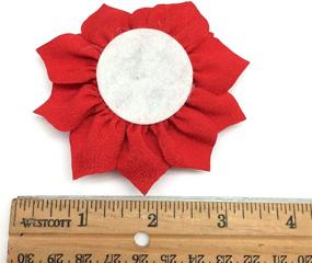 img 2 attached to 🌹 10 Piece Red Flat Back Rhinestone Button Center Fabric Flowers - PEPPERLONELY, 3 Inch