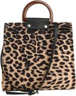 👜 soft canvas leopard pattern crossbody bag for women - large capacity top handle tote shoulder satchel handbags logo