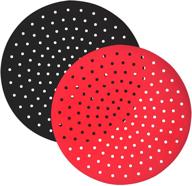 🍽️ thickened reusable silicone air fryer liners - set of 2, 9 inch round basket mats, non-stick replacement, air fryer accessories for baking and cooking logo