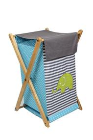 img 4 attached to Bacati - Elephants Aqua/Lime/Grey Hamper: Stylish and Functional Laundry Storage Solution