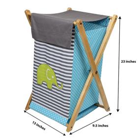 img 1 attached to Bacati - Elephants Aqua/Lime/Grey Hamper: Stylish and Functional Laundry Storage Solution