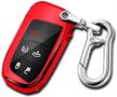 qbuc for jeep key fob cover with keychain soft tpu key fob case dodge durango challenger journey dart fiat smart key 200/300 dodge key fob cover（red） logo