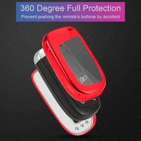 img 1 attached to QBUC For Jeep Key Fob Cover With Keychain Soft TPU Key Fob Case Dodge Durango Challenger Journey Dart Fiat Smart Key 200/300 Dodge Key Fob Cover（Red）