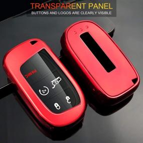 img 3 attached to QBUC For Jeep Key Fob Cover With Keychain Soft TPU Key Fob Case Dodge Durango Challenger Journey Dart Fiat Smart Key 200/300 Dodge Key Fob Cover（Red）