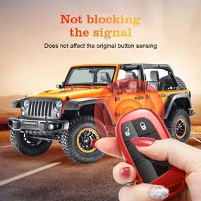 img 2 attached to QBUC For Jeep Key Fob Cover With Keychain Soft TPU Key Fob Case Dodge Durango Challenger Journey Dart Fiat Smart Key 200/300 Dodge Key Fob Cover（Red）