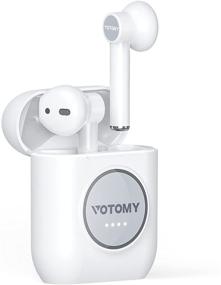 img 4 attached to 🎧 VOTOMY Wireless Earbuds Headphones - Bluetooth 5.0 In-Ear Earbuds with 700mAh Charging Case | Immersive 3D Stereo Sound, Touch Control, Ergonomic Fit &amp; USB C Fast Charging