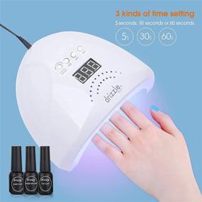 img 1 attached to 🌈 Ultimate Drizzle Gel Nail Polish Kit: UV Light 48W LED Dryer, 6 Colors White Black Blue Yellow Starter Set with No Wipe Base and Top Coat - Perfect for Beginners, Salon-Quality DIY Manicure at Home