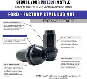 img 2 attached to 🔧 Набор из 24 гайков 14x2.0 для колес Ford и Lincoln 4L3Z-1012-A 611-288 (черные) - Запчасти и аксессуары для колесных дисков