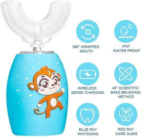 img 2 attached to 🦷 Sunartec Kids Musical Electric Toothbrush: U-Shaped 360 Automatic Toothbrush for 2-7 Years Old, Rechargeable & Whitening with 3 Modes & 2 Replacement Bristles