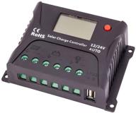 🌞 hqst 10a pwm solar charge controller with lcd display, 12v/24v auto recognition, 5v 1a usb port, compatible with sealed, gel, flooded lead-acid & lithium batteries logo