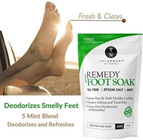 img 2 attached to 👣 Tea Tree Oil Foot Soak for Toenail System, Athlete's Foot & Stubborn Foot Odor - Feet Soak with Epsom Salt, Mint, Callus Softener & Soothing Properties - Foot Bath Salt to Relieve Sore Tired Feet - 14 Ounce