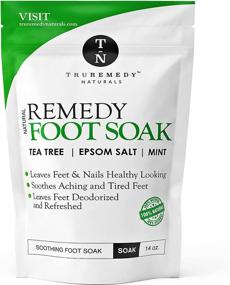 img 4 attached to 👣 Tea Tree Oil Foot Soak for Toenail System, Athlete's Foot & Stubborn Foot Odor - Feet Soak with Epsom Salt, Mint, Callus Softener & Soothing Properties - Foot Bath Salt to Relieve Sore Tired Feet - 14 Ounce