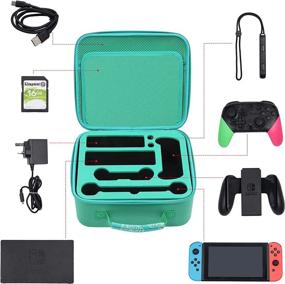 img 2 attached to 🎮 Ultimate Nintendo Switch Travel Case: Huge Carrying Storage for Full System Console, Dock, Pro Controller, Joy-Con Grip & 21 Game Cards Slots