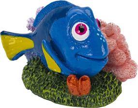 img 1 attached to 🐠 Dory with Pink & Purple Coral - Mini-Sized Finding NEMO Aquarium Ornament by Penn-Plax: Officially Licensed Disney Decor - 1.6" Tall