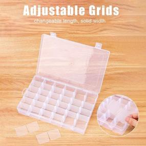 img 3 attached to 📦 White Emoly Plastic Jewelry Box Storage Organizer Container – 36 Grids with Adjustable Dividers