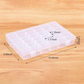 img 1 attached to 📦 White Emoly Plastic Jewelry Box Storage Organizer Container – 36 Grids with Adjustable Dividers