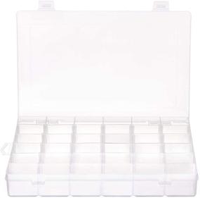 img 4 attached to 📦 White Emoly Plastic Jewelry Box Storage Organizer Container – 36 Grids with Adjustable Dividers