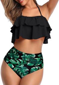 img 1 attached to 🍍 Pineapple Ruffled Swimsuit for Women - Tempting Me Swimwear