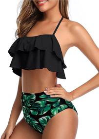 img 2 attached to 🍍 Pineapple Ruffled Swimsuit for Women - Tempting Me Swimwear