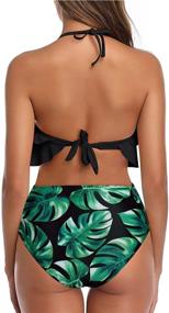 img 3 attached to 🍍 Pineapple Ruffled Swimsuit for Women - Tempting Me Swimwear