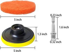 img 2 attached to 🧼 18 Piece 5 Inch Power Scrub Pads Drill Attachment Cleaning Kit, GOH DODD Scouring Pads with Baker and Universal Shaft - Ideal for Kitchen, Bathroom, Auto, Grout, Carpet, Shower, Tub, Grill, Tile