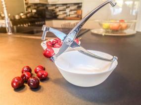 img 2 attached to 🍒 ProTensils Premium Cherry Pitter Stoner - Heavy Duty Tool for Effortless Pitting, Quality Finish (Silver)