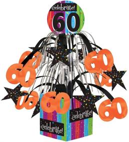 img 1 attached to 🎉 Metallic Foil Cascading Centerpiece, Milestone Celebrations 60th - Creative Converting Party Decoration, 8.5 inch