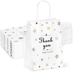 img 4 attached to 👜 UCIBO Thank you White Kraft Paper Gift Bags - 50pc Bulk Pack for Various Occasions and Retail Needs