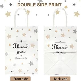 img 1 attached to 👜 UCIBO Thank you White Kraft Paper Gift Bags - 50pc Bulk Pack for Various Occasions and Retail Needs