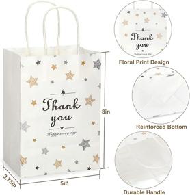 img 2 attached to 👜 UCIBO Thank you White Kraft Paper Gift Bags - 50pc Bulk Pack for Various Occasions and Retail Needs