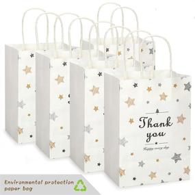 img 3 attached to 👜 UCIBO Thank you White Kraft Paper Gift Bags - 50pc Bulk Pack for Various Occasions and Retail Needs