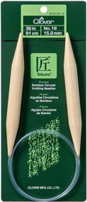 img 1 attached to 🍀 High-quality Clover Bamboo Circular Knitting Needles 36in/ No. 19 - Perfect for Large Projects!