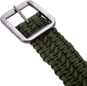 img 3 attached to 🔥 Tactical Woven Waist Belt: Ideal for Camping, Hunting, Hiking, and Outdoor Activities – Pulling Force: 550lbs