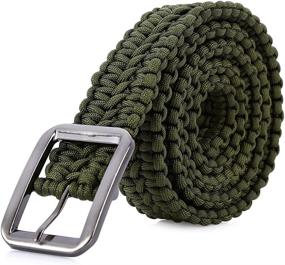 img 4 attached to 🔥 Tactical Woven Waist Belt: Ideal for Camping, Hunting, Hiking, and Outdoor Activities – Pulling Force: 550lbs