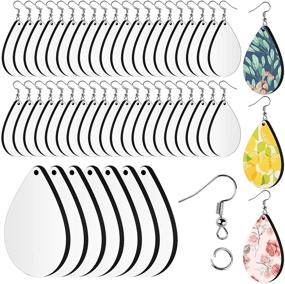 img 4 attached to 🔥 50-Piece Sublimation Blank Earrings: Create Stunning DIY Jewelry with TUCEYEA Teardrop Heat Transfer Earring Pendant Set