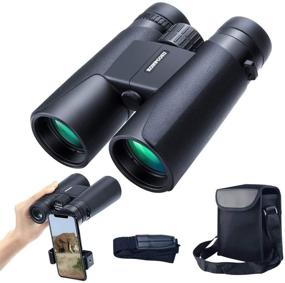 img 4 attached to Portable Waterproof 12x42 Binoculars for Adults: HD Clear Vision & Low Light Night Vision. Perfect for Bird Watching, Hunting with Upgraded Phone Adapter