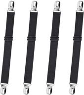🛏️ sopito 4pcs bed sheet suspenders - adjustable sheet holder straps for mattresses - heavy duty sheet fasteners - grippers for fitted & flat sheets - black logo