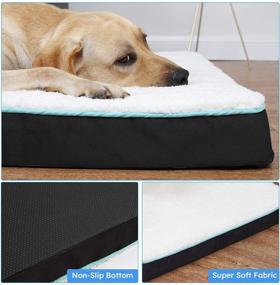 img 3 attached to 🐶 Comfortable Orthopedic Dog Bed for Dogs of All Sizes - Removable Washable Cover, Ideal for Cats Too - 2-Layer Pet Mat for Enhanced Support (Grey/Black)