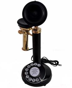 img 3 attached to Antique Replica Rotery Dial Home Decor Candlestick Functional Antique Finish Desk Telephone (Black &Amp Office Electronics