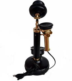 img 2 attached to Antique Replica Rotery Dial Home Decor Candlestick Functional Antique Finish Desk Telephone (Black &Amp Office Electronics