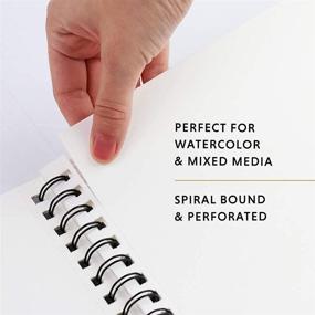 img 1 attached to 🎨 2-Pack - Thick 9x12 140lb / 300GSM Watercolor Paper Spiral Pad (25 Sheets / 50 Total) - Hot Press, Smooth Sketchbook for Watercolor Paintings, Fine Detailed Work, and Sketching - Ideal Paper for Artists & Kids