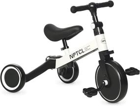 img 4 attached to 🚲 NPTCL 3-in-1 Kids Tricycles: Toddler Bike for 1-3 Years Old, 3 Wheel Baby Balance Bike, Boys & Girls Trike with Adjustable Seat & Handlebar, Removable Pedals (White)