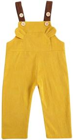 img 4 attached to Cute and Comfy Mebilee Corduroy Toddler Overalls with Pockets - For Baby Boys and Girls