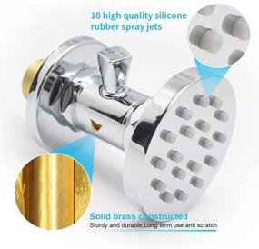 img 1 attached to 💦 Enhanced Solid Brass Round Massage Nozzle Wall Jets with Adjustable Flow Control and Swiveling Backnets Showerhead, Set of 4 in Polished Chrome