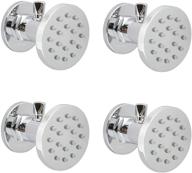 💦 enhanced solid brass round massage nozzle wall jets with adjustable flow control and swiveling backnets showerhead, set of 4 in polished chrome logo