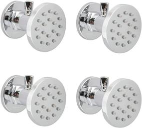 img 4 attached to 💦 Enhanced Solid Brass Round Massage Nozzle Wall Jets with Adjustable Flow Control and Swiveling Backnets Showerhead, Set of 4 in Polished Chrome