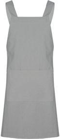 img 4 attached to 🏠 Regular Sized ReLU House Soft Washed Cotton Aprons for Women with Center Pocket in Literary Grey Shade